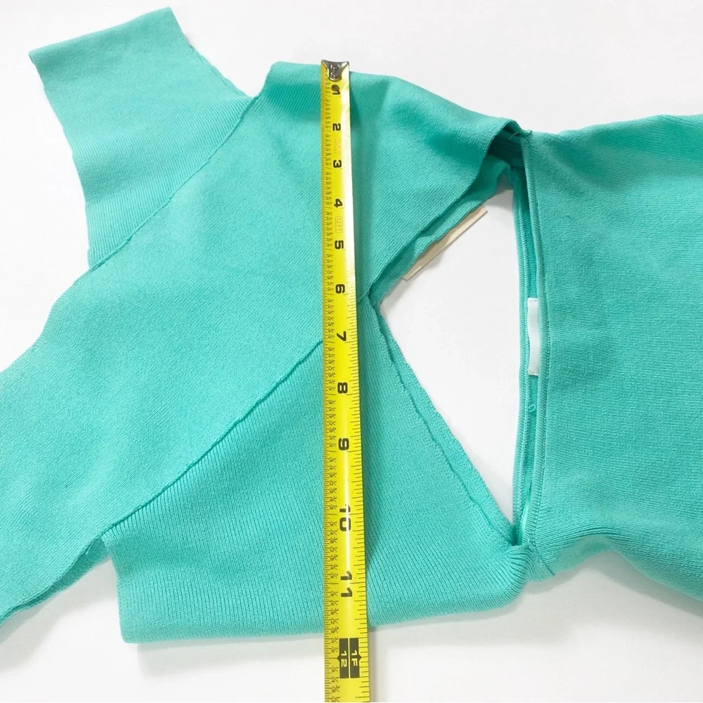 Superdown Dress Waist Cut out Rayon Spandex NWT Side Zipped Green Size Small - Picture 7 of 11